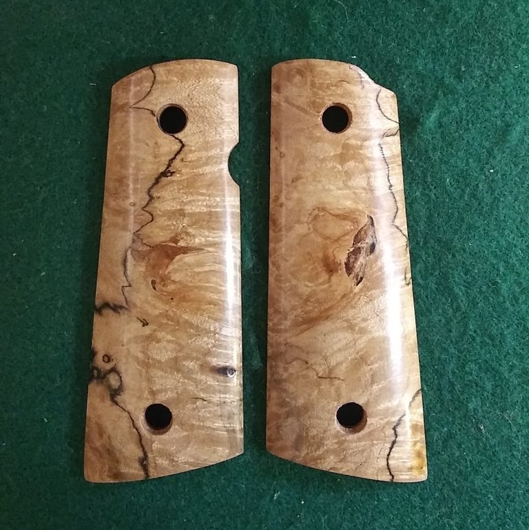 1911 Compact Magwell Maple Burl Spalted - Texas Grips